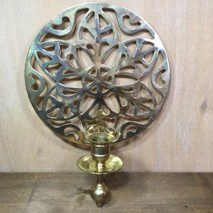 Brass Wall Candle Holder Sconce Solid Brass Taper 11"